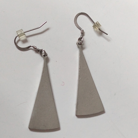 Amos Pewter Horizon Earrings Shepherd Hook Earrings - Picture 4 of 5